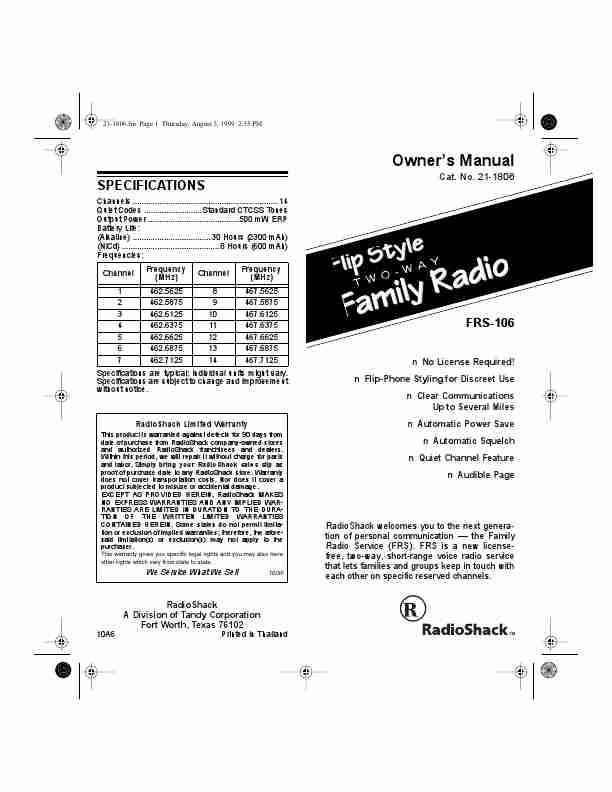 Radio Shack Two-Way Radio FRS-106-page_pdf